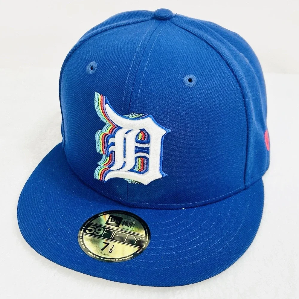 New‎ Era Detroit Tigers Rainbow World Series 59FIFTY Fitted Hat Cap 7 1/8 Blue
